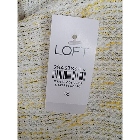 NWT Loft Plus Size 18 Yellow Tweed‎ Sleeveless Knee Length Dress Gold Button - Picture 2 of 7